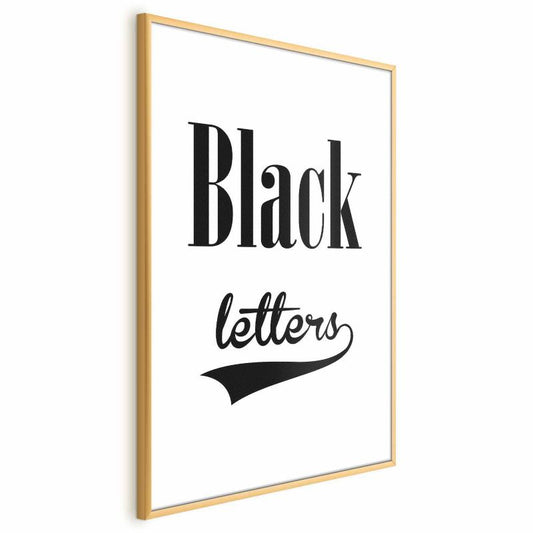 Plakat Artgeist Black letters 21x30 cm med guldramme, 1 stk