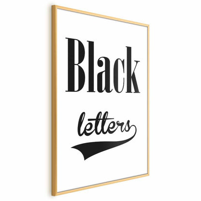 Artgeist plakat Black letters 60 x 90 cm med guldramme, 1 stk