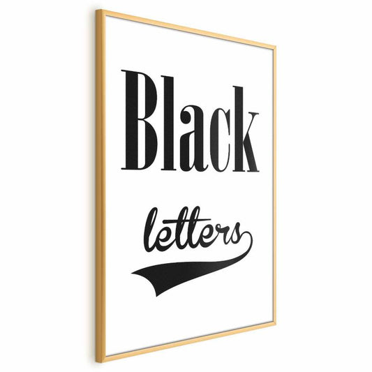 Artgeist plakat Black letters 60 x 90 cm med guldramme, 1 stk