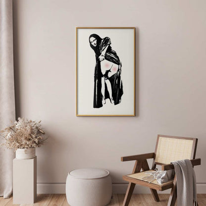 Artgeist plakat Smertefuld siddeposition 60 x 90 cm med guldramme, 1 stk