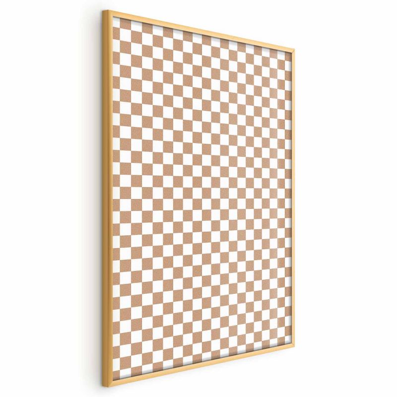 Artgeist plakat brun geometri 21x30 cm med guldramme 1 stk