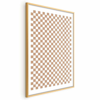 Artgeist plakat brun geometri 29,7x42 cm med guldramme 1 stk