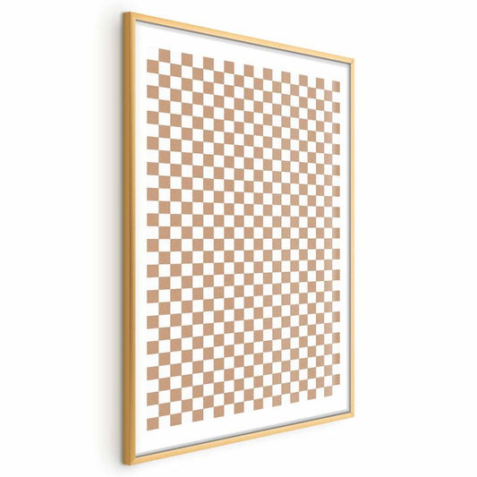 Artgeist plakat brun geometri 29,7x42 cm med guldramme 1 stk