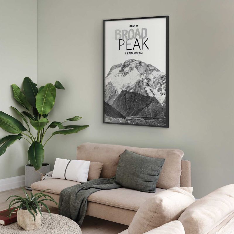 Artgeist Broad Peak plakat 29,7 x 42 cm med sort ramme, 1 stk