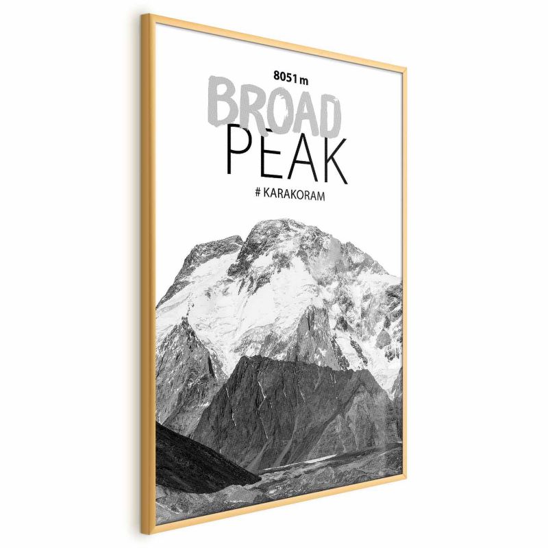 Artgeist Broad Peak plakat 29,7 x 42 cm med guldramme, 1 stk