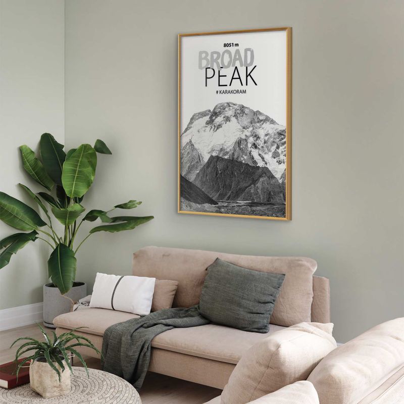 Artgeist Broad Peak plakat 29,7 x 42 cm med guldramme, 1 stk