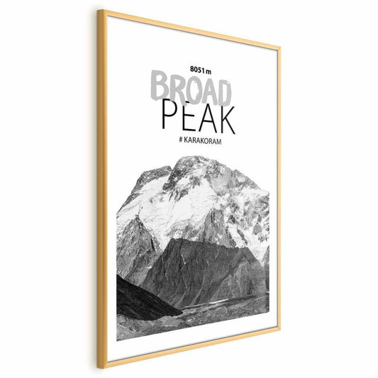 Artgeist Broad Peak plakat 60 x 90 cm med guldramme, 1 stk
