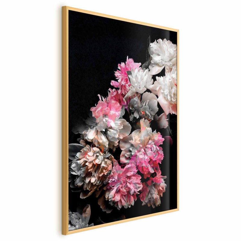 Artgeist plakat Buket i mørket 60x90 cm med gylden ramme 1 stk