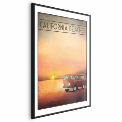 Artgeist California Beaches plakat 60 x 90 cm med sort ramme, 1 stk