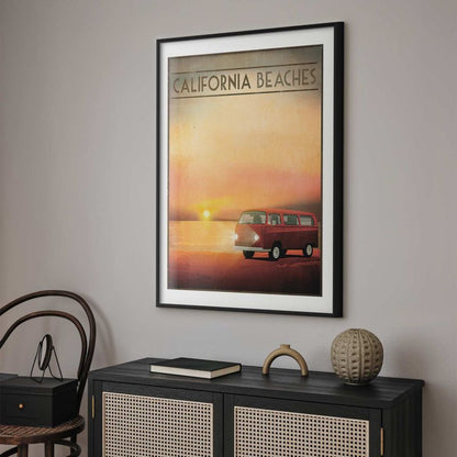 Artgeist California Beaches plakat 60 x 90 cm med sort ramme, 1 stk