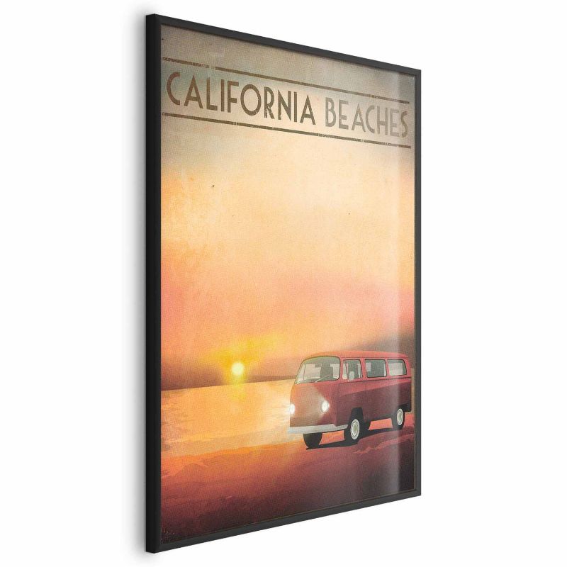 Artgeist California Beaches plakat 60 x 90 cm med sort ramme, 1 stk