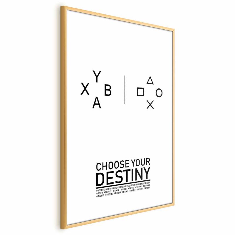 Artgeist plakat Choose your destiny 40 x 60 cm med guldramme, 1 stk