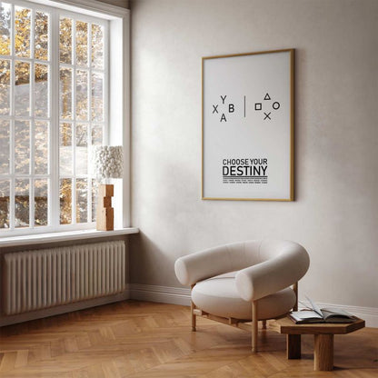 Artgeist plakat Choose your destiny 40 x 60 cm med guldramme, 1 stk