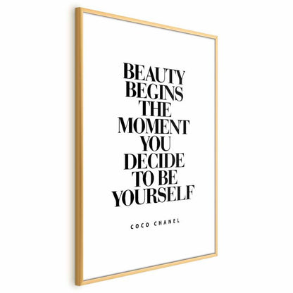 Artgeist Coco Chanel plakat 29,7 x 42 cm med guldramme, 1 stk