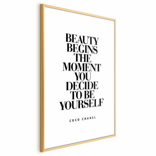 Artgeist Coco Chanel plakat 40x60 cm med guldramme, 1 stk