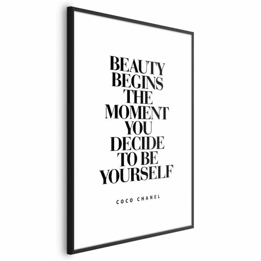 Artgeist Coco Chanel plakat 60x90 cm med sort ramme, 1 stk