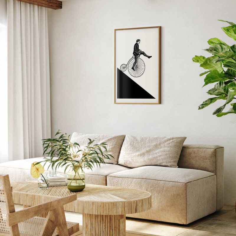 Artgeist plakat Cyklist 60 x 90 cm med guldramme, 1 stk