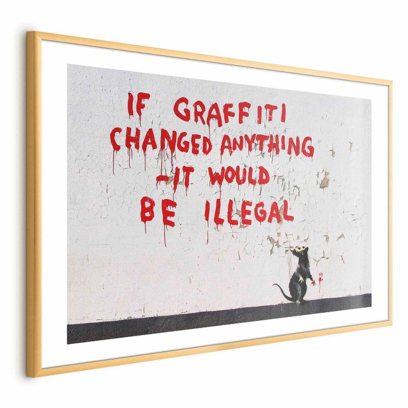 Artgeist plakat med graffiti-citat 30 x 21 cm med guldramme, 1 stk