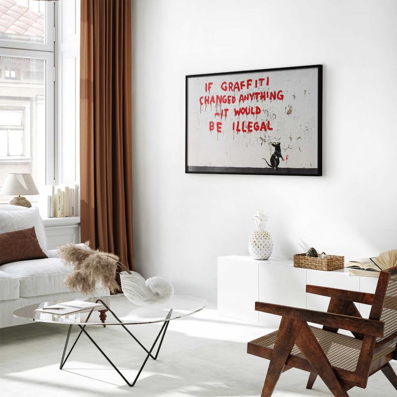 Artgeist plakat med graffiti-citat 90 x 60 cm i sort ramme, 1 stk