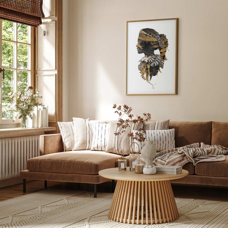 Artgeist plakat Jungle Man 40x60 cm med guldramme, 1 stk