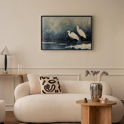 Artgeist plakat hejrer ved dammen 42x29,7 cm med sort ramme, 1 stk