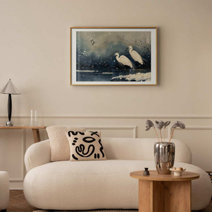 Artgeist plakat hejrer ved dammen 42 x 29,7 cm med guldramme, 1 stk