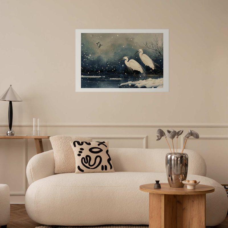 Artgeist plakat hejrer ved dammen 60 x 40 cm uden ramme, 1 stk