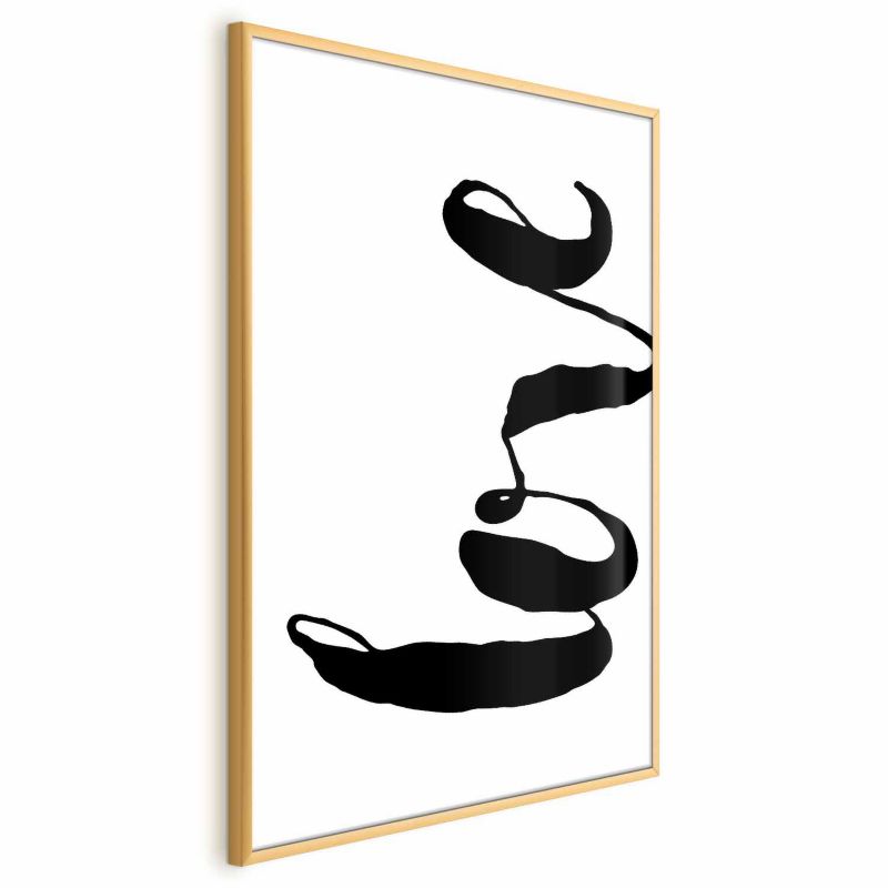 Artgeist plakat Sort Love 21x30 cm med guldramme, 1 stk