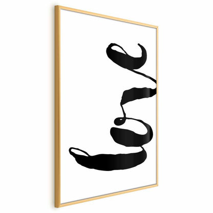 Artgeist plakat Sort Love 21x30 cm med guldramme, 1 stk