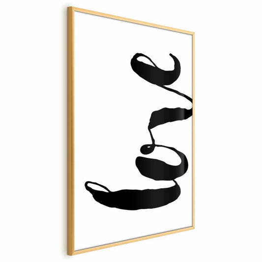 Artgeist plakat Sort Love 21x30 cm med guldramme, 1 stk