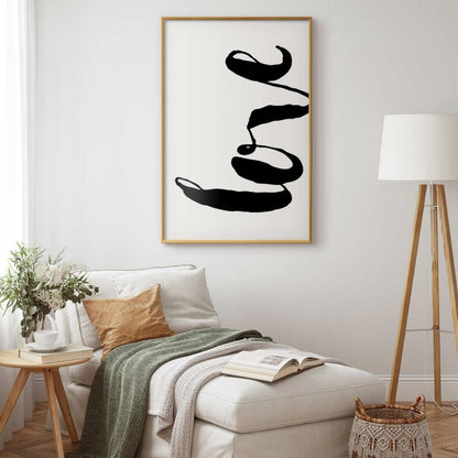 Artgeist plakat Sort Love 21x30 cm med guldramme, 1 stk