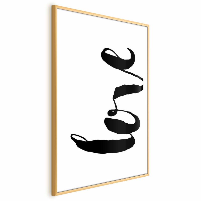 Artgeist plakat Sort kærlighed 60x90 cm med guldramme, 1 stk