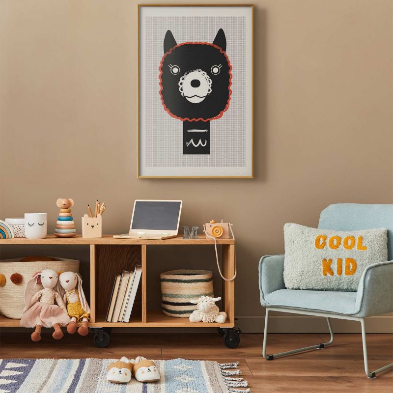 Artgeist dekorativt plakat med alpaka 40 x 60 cm i guldramme, 1 stk