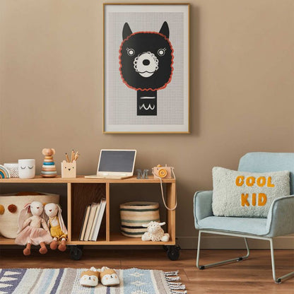 Artgeist dekorativt plakat med alpaka 40 x 60 cm i guldramme, 1 stk