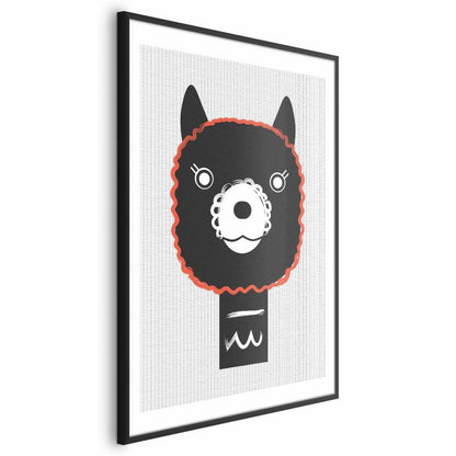 Artgeist dekorativt plakat med alpaka 60 x 90 cm i sort ramme, 1 stk