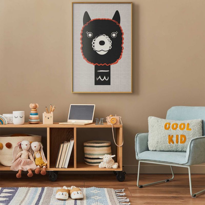 Artgeist dekorativt plakat med alpaka 60 x 90 cm med guldramme, 1 stk