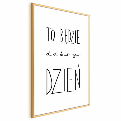 Artgeist plakat God dag 21x30 cm med gyldent ramme, 1 stk