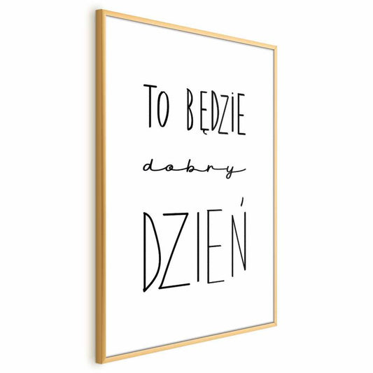 Artgeist plakat God dag 21x30 cm med gyldent ramme, 1 stk