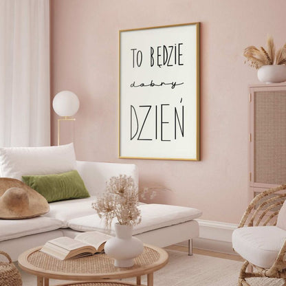 Artgeist plakat God dag 60 x 90 cm med guldramme 1 stk