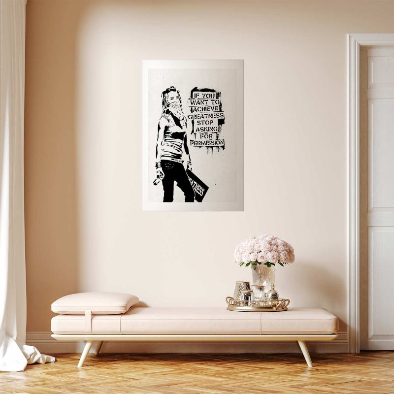 Artgeist plakat pige med graffiti 40x60 cm uden ramme 1 stk