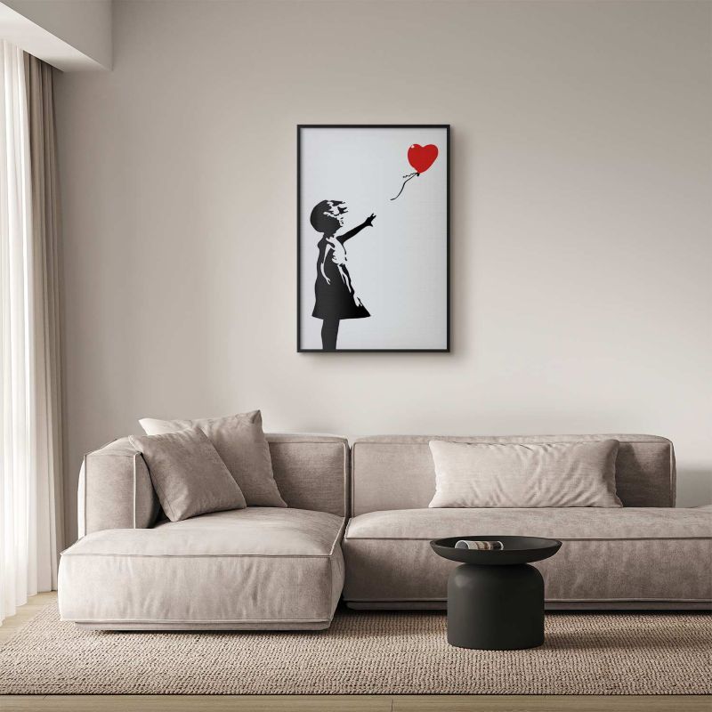 Plakat Artgeist Pige med ballon 21x30 cm med sort ramme 1 stk