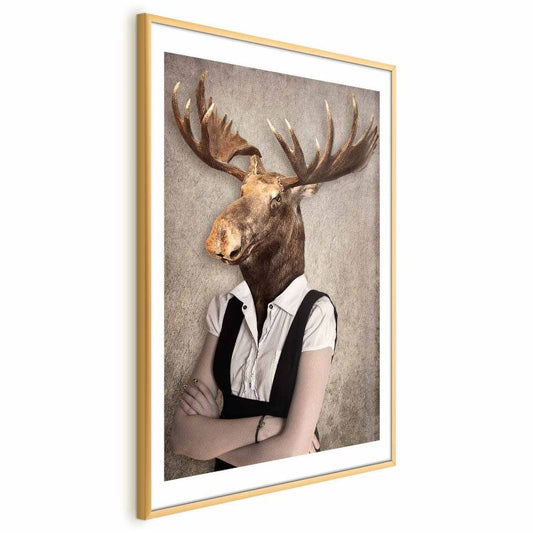 Artgeist plakat Łebski elg 40 x 60 cm med guldramme, 1 stk