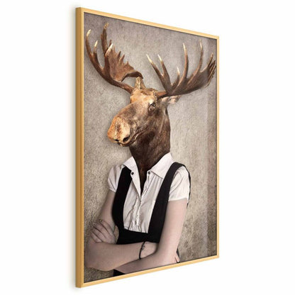 Artgeist plakat Łebski elg 60 x 90 cm med guldramme, 1 stk