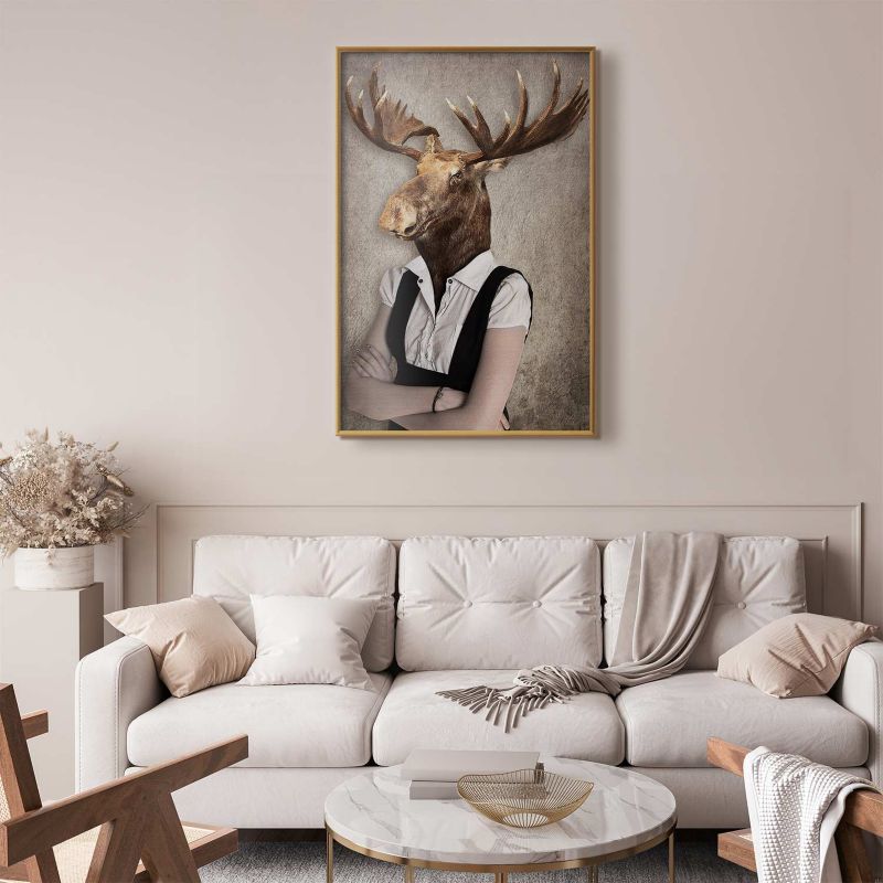 Artgeist plakat Łebski elg 60 x 90 cm med guldramme, 1 stk