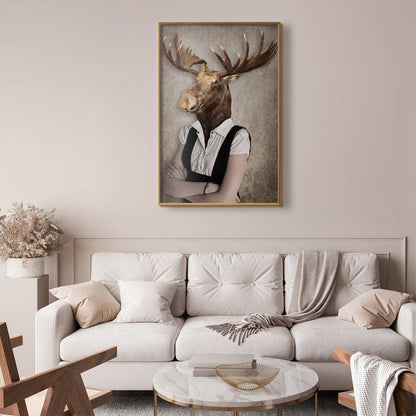 Artgeist plakat Łebski elg 60 x 90 cm med guldramme, 1 stk