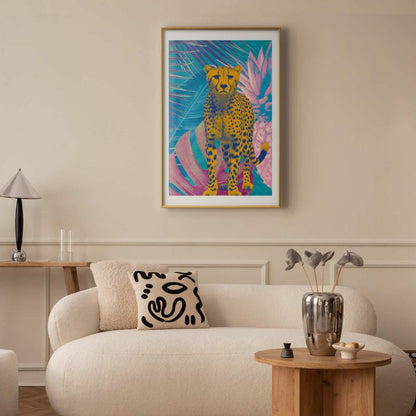 Artgeist plakat eksotisk leopard 21x30 cm med guldramme 1 stk