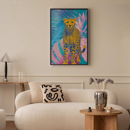 Artgeist plakat eksotisk leopard 40x60 cm med sort ramme, 1 stk