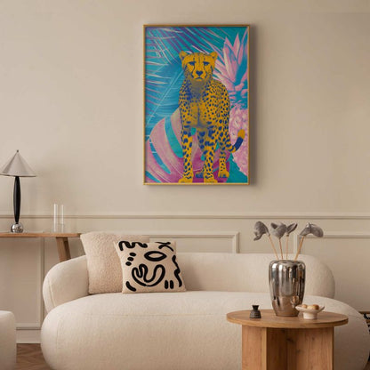 Artgeist plakat eksotisk leopard 40x60 cm med guldramme, 1 stk