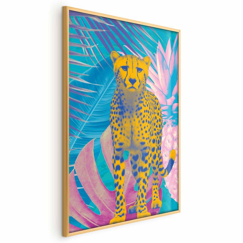 Artgeist plakat eksotisk leopard 60 x 90 cm med gylden ramme, 1 stk