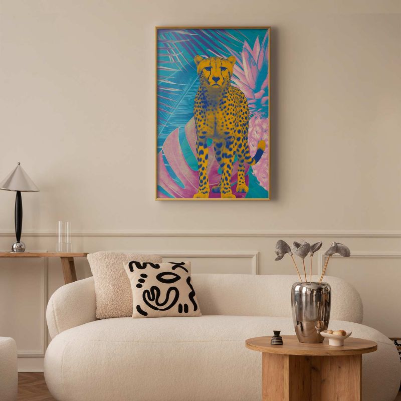 Artgeist plakat eksotisk leopard 60 x 90 cm med gylden ramme, 1 stk
